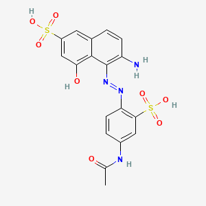 molecular formula C18H16N4O8S2 B1216235 2-Naphthalenesulfonic acid, 5-[[4-(acetylamino)-2-sulfophenyl]azo]-6-amino-4-hydroxy- CAS No. 25317-34-4