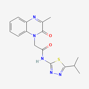 molecular formula C16H17N5O2S B12162383 N-(5-isopropyl-1,3,4-thiadiazol-2-yl)-2-(3-methyl-2-oxoquinoxalin-1(2H)-yl)acetamide 