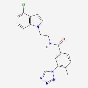 molecular formula C19H17ClN6O B12162402 N-[2-(4-chloro-1H-indol-1-yl)ethyl]-4-methyl-3-(1H-1,2,3,4-tetraazol-1-yl)benzamide 