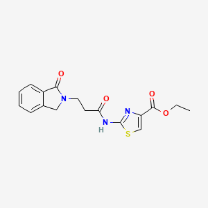 molecular formula C17H17N3O4S B12162446 ethyl 2-{[3-(1-oxo-1,3-dihydro-2H-isoindol-2-yl)propanoyl]amino}-1,3-thiazole-4-carboxylate 