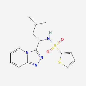 molecular formula C15H18N4O2S2 B12162465 N-[3-methyl-1-([1,2,4]triazolo[4,3-a]pyridin-3-yl)butyl]thiophene-2-sulfonamide 