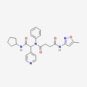 molecular formula C26H29N5O4 B1216253 N'-[2-(cyclopentylamino)-2-oxo-1-pyridin-4-ylethyl]-N-(5-methyl-3-isoxazolyl)-N'-phenylbutanediamide 