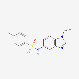 molecular formula C16H17N3O2S B1216255 N-(1-ethyl-5-benzimidazolyl)-4-methylbenzenesulfonamide 