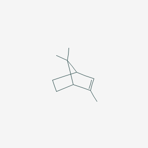 molecular formula C10H16 B1216257 Bicyclo[2.2.1]hept-2-ene, 2,7,7-trimethyl- CAS No. 514-14-7