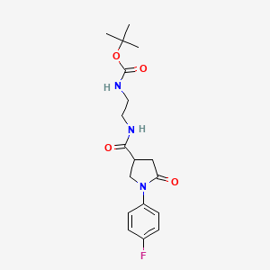 molecular formula C18H24FN3O4 B12162779 Tert-butyl [2-({[1-(4-fluorophenyl)-5-oxopyrrolidin-3-yl]carbonyl}amino)ethyl]carbamate 
