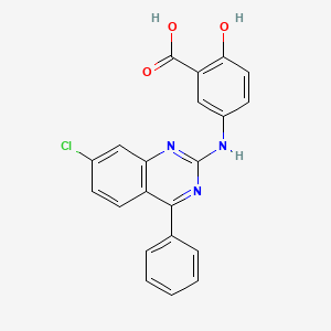 molecular formula C21H14ClN3O3 B12162806 5-[(7-Chloro-4-phenylquinazolin-2-yl)amino]-2-hydroxybenzoic acid 