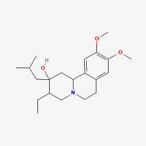 molecular formula C21H33NO3 B1216285 2H-Benzo(a)quinolizin-2-ol, 3-ethyl-1,3,4,6,7,11b-hexahydro-2-isobutyl-9,10-dimethoxy- CAS No. 58261-35-1