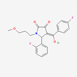 molecular formula C21H19F2NO4 B12162907 5-(2-fluorophenyl)-4-[(4-fluorophenyl)carbonyl]-3-hydroxy-1-(3-methoxypropyl)-1,5-dihydro-2H-pyrrol-2-one 