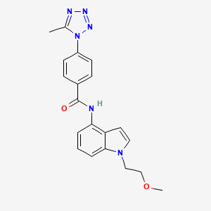 molecular formula C20H20N6O2 B12162956 N-[1-(2-methoxyethyl)-1H-indol-4-yl]-4-(5-methyl-1H-tetrazol-1-yl)benzamide 