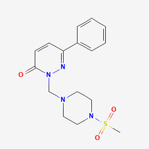 molecular formula C16H20N4O3S B12162977 2-{[4-(methylsulfonyl)piperazin-1-yl]methyl}-6-phenylpyridazin-3(2H)-one 