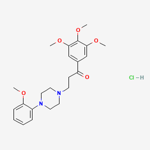 molecular formula C23H31ClN2O5 B1216299 3-(4-(2-Methoxyphenyl)-1-piperazinyl)-1-(3,4,5-trimethoxyphenyl)-1-propanone CAS No. 22662-31-3