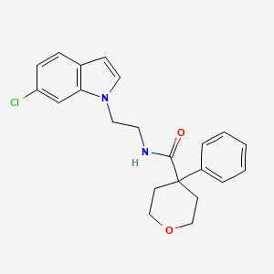 molecular formula C22H23ClN2O2 B12162993 N-[2-(6-chloro-1H-indol-1-yl)ethyl]-4-phenyltetrahydro-2H-pyran-4-carboxamide 