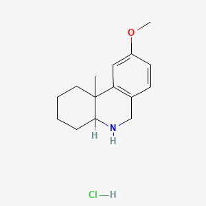 molecular formula C15H22ClNO B1216302 Phenanthridine, 1,2,3,4,4a,5,6,10b-octahydro-9-methoxy-10b-methyl-, hydrochloride CAS No. 16117-45-6