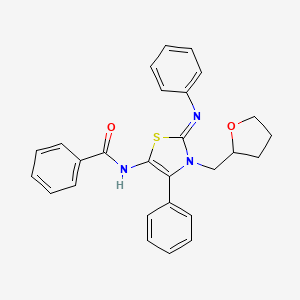 molecular formula C27H25N3O2S B12163039 N-[(2Z)-4-phenyl-2-(phenylimino)-3-(tetrahydrofuran-2-ylmethyl)-2,3-dihydro-1,3-thiazol-5-yl]benzamide 