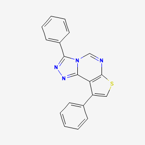 molecular formula C19H12N4S B12163074 5,12-Diphenyl-10-thia-3,4,6,8-tetraazatricyclo[7.3.0.0^{2,6}]dodeca-1(9),2,4,7,11-pentaene 