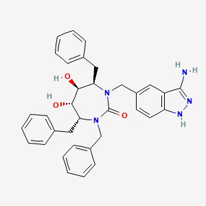 (4R,5S,6S,7R)-1-[(3-amino-1H-indazol-5-yl)methyl]-3,4,7-tribenzyl-5,6-dihydroxy-1,3-diazepan-2-one