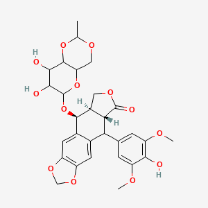 (5S,5aR,8aR)-5-[(7,8-dihydroxy-2-methyl-4,4a,6,7,8,8a-hexahydropyrano[3,2-d][1,3]dioxin-6-yl)oxy]-9-(4-hydroxy-3,5-dimethoxyphenyl)-5a,6,8a,9-tetrahydro-5H-[2]benzofuro[6,5-f][1,3]benzodioxol-8-one