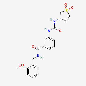 molecular formula C20H23N3O5S B12163208 3-{[(1,1-dioxidotetrahydrothiophen-3-yl)carbamoyl]amino}-N-(2-methoxybenzyl)benzamide 