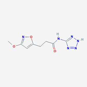 molecular formula C8H10N6O3 B12163250 3-(3-methoxy-1,2-oxazol-5-yl)-N-(2H-tetrazol-5-yl)propanamide 