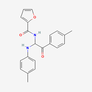 molecular formula C21H20N2O3 B12163316 N-[2-(4-methylphenyl)-1-[(4-methylphenyl)amino]-2-oxoethyl]furan-2-carboxamide 