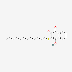 molecular formula C22H30O3S B1216335 1,4-Naphthalenedione, 2-(dodecylthio)-3-hydroxy- CAS No. 39226-85-2