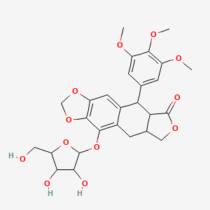 molecular formula C27H30O12 B1216339 beta-Peltatin A-alpha-L-arabinofuranoside CAS No. 60347-79-7