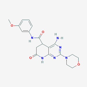 molecular formula C19H22N6O4 B12163463 4-amino-7-hydroxy-N-(3-methoxyphenyl)-2-(morpholin-4-yl)-5,6-dihydropyrido[2,3-d]pyrimidine-5-carboxamide 