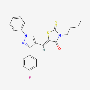molecular formula C23H20FN3OS2 B12163532 (5Z)-3-butyl-5-{[3-(4-fluorophenyl)-1-phenyl-1H-pyrazol-4-yl]methylidene}-2-thioxo-1,3-thiazolidin-4-one 