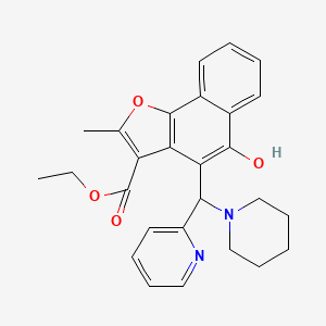 molecular formula C27H28N2O4 B12163564 Ethyl 5-hydroxy-2-methyl-4-[piperidin-1-yl(pyridin-2-yl)methyl]naphtho[1,2-b]furan-3-carboxylate 