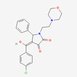 molecular formula C23H23ClN2O4 B12163576 4-[(4-chlorophenyl)carbonyl]-3-hydroxy-1-[2-(morpholin-4-yl)ethyl]-5-phenyl-1,5-dihydro-2H-pyrrol-2-one 