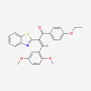 molecular formula C26H23NO4S B12163597 (2Z)-2-(1,3-benzothiazol-2-yl)-3-(2,5-dimethoxyphenyl)-1-(4-ethoxyphenyl)prop-2-en-1-one 