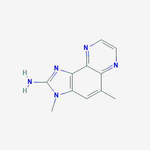 molecular formula C11H11N5 B121636 3H-Imidazo(4,5-f)quinoxalin-2-amine, 3,5-dimethyl- CAS No. 146177-57-3