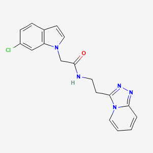 molecular formula C18H16ClN5O B12163646 2-(6-chloro-1H-indol-1-yl)-N-[2-([1,2,4]triazolo[4,3-a]pyridin-3-yl)ethyl]acetamide 