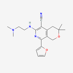 6-[2-(Dimethylamino)ethylamino]-8-(2-furanyl)-3,3-dimethyl-1,4-dihydropyrano[3,4-c]pyridine-5-carbonitrile
