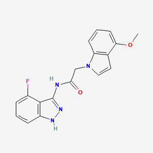 molecular formula C18H15FN4O2 B12163651 N-(4-fluoro-2H-indazol-3-yl)-2-(4-methoxy-1H-indol-1-yl)acetamide 