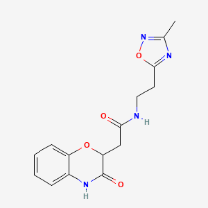 molecular formula C15H16N4O4 B12163753 2-(3-hydroxy-2H-1,4-benzoxazin-2-yl)-N-[2-(3-methyl-1,2,4-oxadiazol-5-yl)ethyl]acetamide 