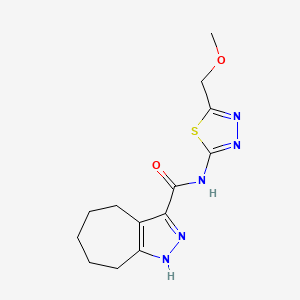 molecular formula C13H17N5O2S B12163947 N-(5-(methoxymethyl)-1,3,4-thiadiazol-2-yl)-1,4,5,6,7,8-hexahydrocyclohepta[c]pyrazole-3-carboxamide 