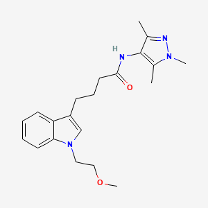 molecular formula C21H28N4O2 B12164014 4-[1-(2-methoxyethyl)-1H-indol-3-yl]-N-(1,3,5-trimethyl-1H-pyrazol-4-yl)butanamide 