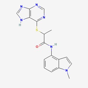 molecular formula C17H16N6OS B12164020 N-(1-methyl-1H-indol-4-yl)-2-(7H-purin-6-ylsulfanyl)propanamide 