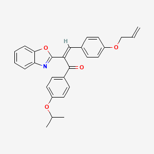 molecular formula C28H25NO4 B12164089 (2Z)-2-(1,3-benzoxazol-2-yl)-1-[4-(propan-2-yloxy)phenyl]-3-[4-(prop-2-en-1-yloxy)phenyl]prop-2-en-1-one 