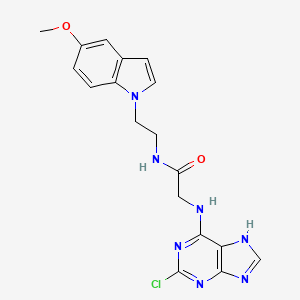 molecular formula C18H18ClN7O2 B12164105 N~2~-(2-chloro-7H-purin-6-yl)-N-[2-(5-methoxy-1H-indol-1-yl)ethyl]glycinamide 
