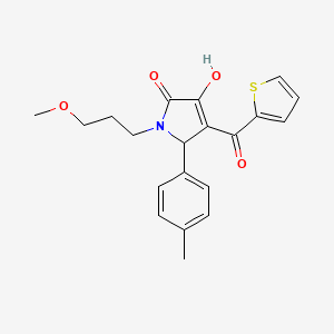 molecular formula C20H21NO4S B12164121 (4E)-4-[hydroxy(thiophen-2-yl)methylidene]-1-(3-methoxypropyl)-5-(4-methylphenyl)pyrrolidine-2,3-dione 