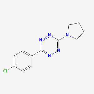 molecular formula C12H12ClN5 B1216413 3-(4-Chlorophenyl)-6-(1-pyrrolidinyl)-1,2,4,5-tetrazine 