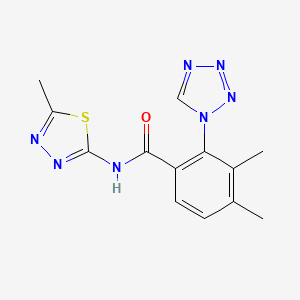 molecular formula C13H13N7OS B12164140 3,4-dimethyl-N-(5-methyl-1,3,4-thiadiazol-2-yl)-2-(1H-tetrazol-1-yl)benzamide 