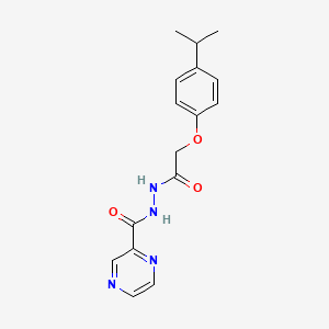 N'-[1-oxo-2-(4-propan-2-ylphenoxy)ethyl]-2-pyrazinecarbohydrazide
