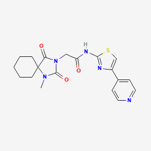molecular formula C19H21N5O3S B12164183 2-(1-methyl-2,4-dioxo-1,3-diazaspiro[4.5]dec-3-yl)-N-[4-(pyridin-4-yl)-1,3-thiazol-2-yl]acetamide 