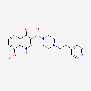 molecular formula C22H24N4O3 B12164216 (4-Hydroxy-8-methoxyquinolin-3-yl){4-[2-(pyridin-4-yl)ethyl]piperazin-1-yl}methanone 
