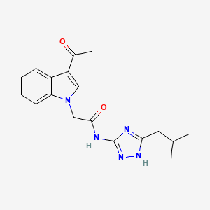 molecular formula C18H21N5O2 B12164236 2-(3-acetyl-1H-indol-1-yl)-N-[3-(2-methylpropyl)-1H-1,2,4-triazol-5-yl]acetamide 
