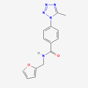 molecular formula C14H13N5O2 B12164241 N-(furan-2-ylmethyl)-4-(5-methyl-1H-tetrazol-1-yl)benzamide 