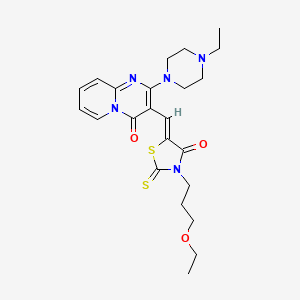molecular formula C23H29N5O3S2 B12164308 3-{(Z)-[3-(3-ethoxypropyl)-4-oxo-2-thioxo-1,3-thiazolidin-5-ylidene]methyl}-2-(4-ethylpiperazin-1-yl)-4H-pyrido[1,2-a]pyrimidin-4-one 